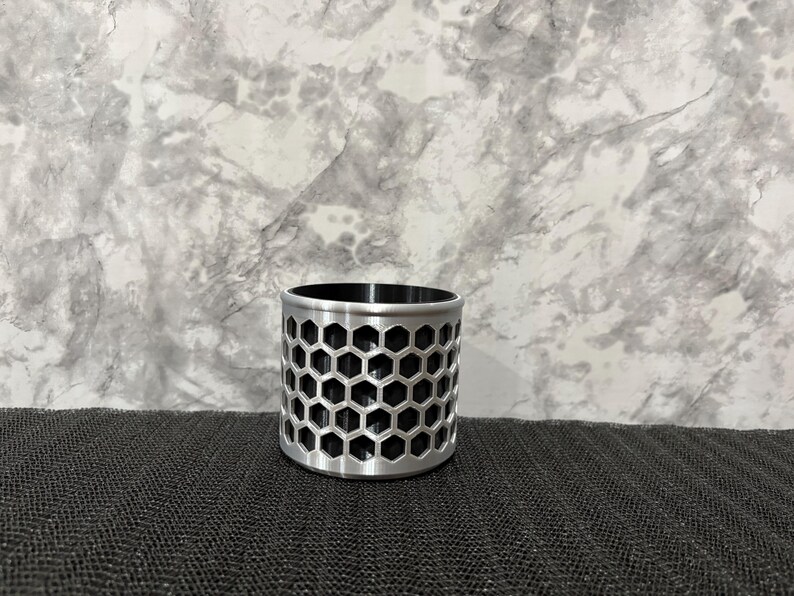 Honeycomb Pencil Holder - Modern Geometric Desk Organizer - Hexagon Office Pen Cup image 10
