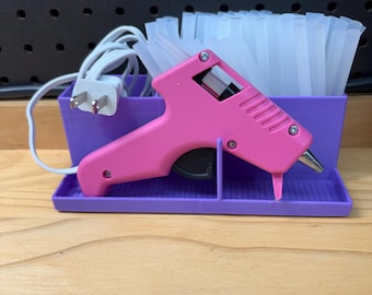 Mini Hot Glue Gun Station with Drip Tray and Integrated Stick Holder