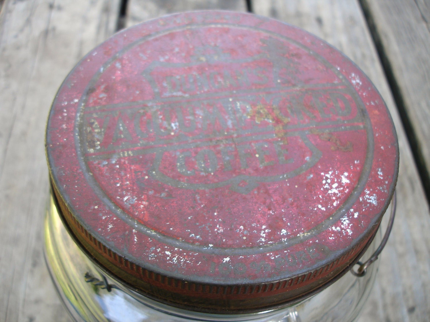 1940 Duncan's Vacuum Packed Coffee jar Etsy