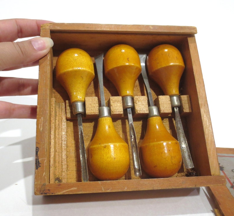 Vintage Millers Falls Wood Carving Tools Box set No. 107 5 Etsy