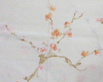 Pillowcase, One (1) Vintage sheet pillowcase - Orange flowers