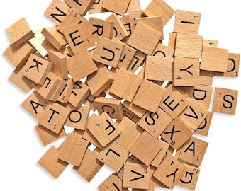 100 Wooden Letter Tiles Alphabet Craft Pieces for Scrapbooking, Wooden Frames and Wall art