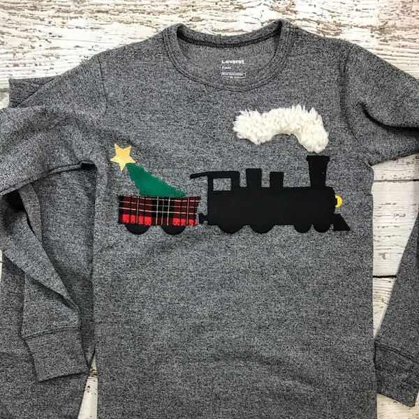 Boy Train Pajama Set, Polar Express Outfit, FAMJAMS, Tradition: Family PJ's, Matching Holiday Outfits, Christmas Train, Steam Train Pajamas