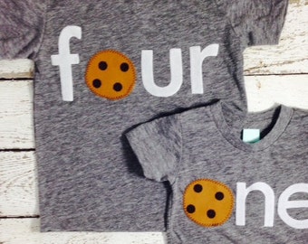 Chocolate chip Cookie Birthday Tee Organic Shirt Blend first birthday shirt cookie party milk children's birthday shirt