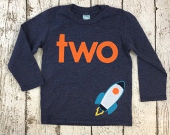 Fun Bedtime or Anytime Bella T-shirt Cotton Comfy T-Shirt Blast Off To Bed with Rocket