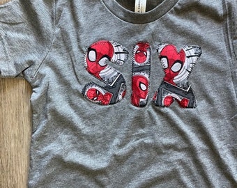 Superhero party, superhero shirt, spider shirt, Kids tshirt, Birthday Shirt, boys birthday tee, superhero birthday outfit