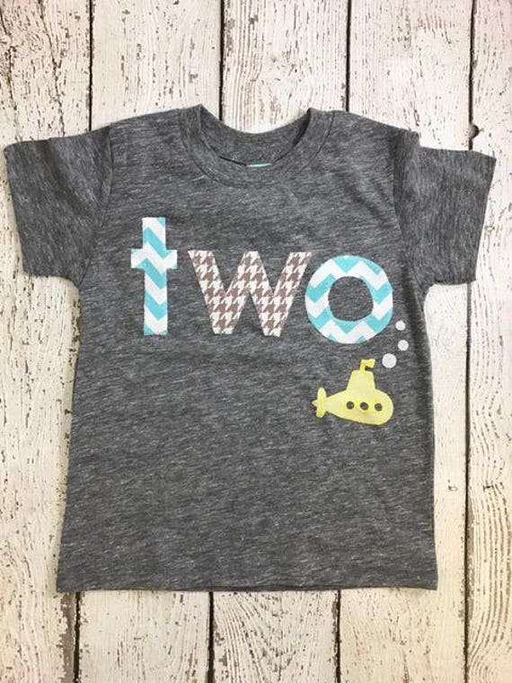 Yellow Submarine Birthday Tee Vintage Chevron and Houndstooth Organic Shirt Blend first birthday second etc Il_570xn