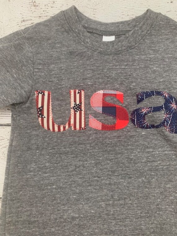 4th of July shirt, USA shirt for kids, Patriotic shirt, 4th of July outfit, I love USA, Fireworks, red white blue, childrens shirt, kids tee Il_570xn