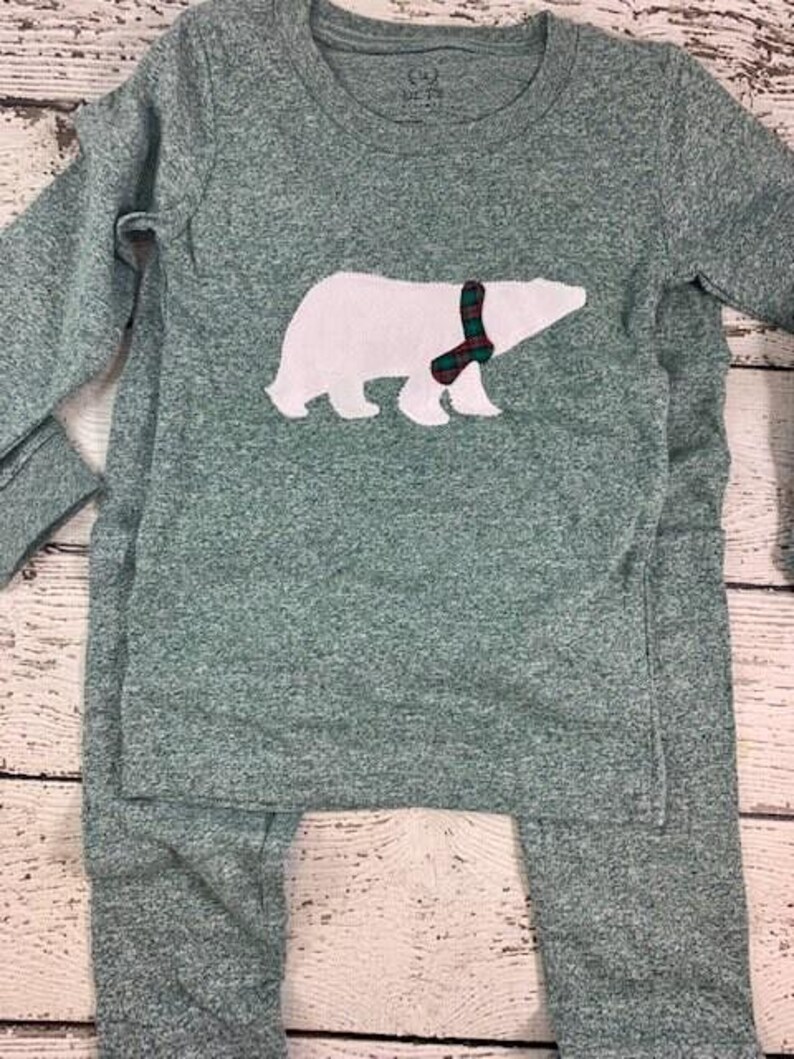 Polar bear pajamas for family, Family Christmas Pajamas, Custom Christmas Pajamas, Christmas pj for family, baby toddler children' adult image 4