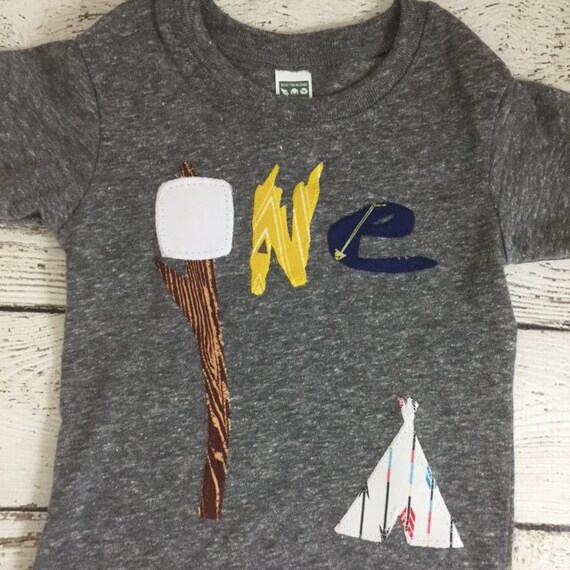 Camping shirt, camping decor, camping party, marshmallow, Children's camping tee, Birthday Tee Organic Shirt, campfire woods woodland tent Il_570xn