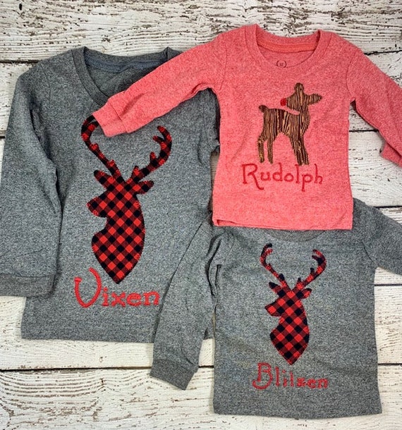 Personalize your family holiday pajamas, custom Christmas pajamas name add on, add name to family Christmas pajamas Il_570xn