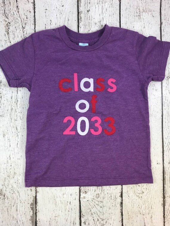 Class of shirt, girl's school shirt, back to school shirt, class of 2033, class of tee, School pictures, school colors, first day of school Il_570xn