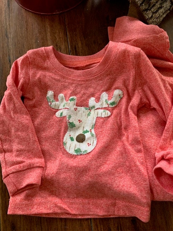 Ready Ship Christmas pajama size 12/18 month pajama, Holiday Pajama, Christmas Pajama Christmas pj, moose pajama, christmas pajama family pj Il_570xn