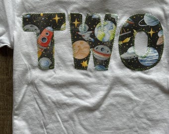 Space Family Matching Birthday Any Birthday Number or Custom Rocket Astronaut Themed T-Shirts, Birthday Boy Solar System Themed Planet Shirt
