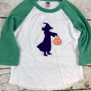 Girl's Halloween Shirt, girl's witch shirt, witch costume, witch outfit, girls halloween outfit, girls halloween outfit, toddler halloween image 1