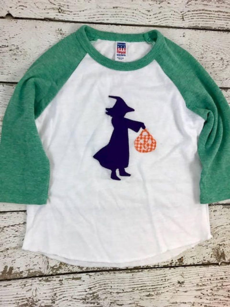 Girl's Halloween Shirt, girl's witch shirt, witch costume, witch outfit, girls halloween outfit, girls halloween outfit, toddler halloween image 1