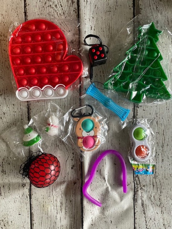 Fidget Toy and pop it Bundle, premade stocking stuffer, Christmas Pop it, Christmas present for kids, sensory toys, mochi Il_570xn