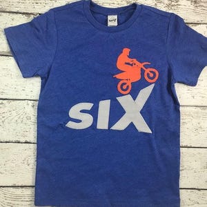 Dirt bike birthday shirt, Extreme sports party, mountain bike, boys bike shirt, boys birthday shirt, extreme sports shirt boys tee imagen 2