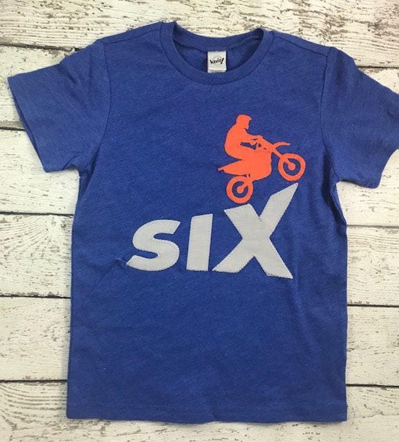 Dirt bike birthday shirt, Extreme sports party, mountain bike, boys bike shirt, boys birthday shirt, extreme sports shirt boys tee imagen 2