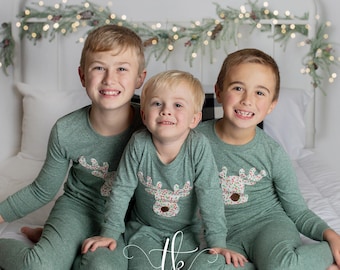 Moose Pajamas, Family Christmas Pajamas, Custom Christmas Pajamas, Holiday Pajamas, Christmas pj for family, infant Christmas pajamas