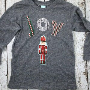 Children's Christmas shirt nutcracker for boy's or girl's Joy Christmas tee custom shirt long sleeve baby twins holiday shirt