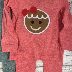 Children's Christmas Pajamas, Holiday Pajamas, Christmas pajama for family, plaid, gingerbread pajama image 7