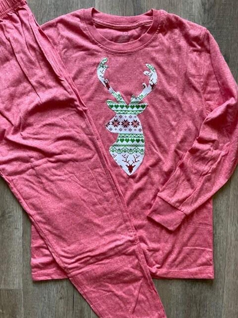 Fair Isle Pajama, Family Christmas pajama, deer pajama, holiday pajama sets, famjam, women's pajama, kids pajama, mens pajama image 4