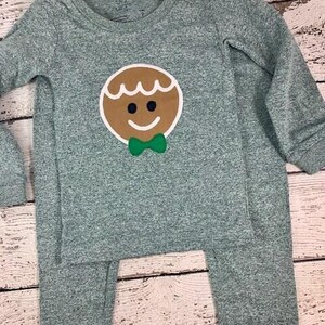 Children's Christmas Pajamas, Holiday Pajamas, Christmas pajama for family, plaid, gingerbread pajama image 9