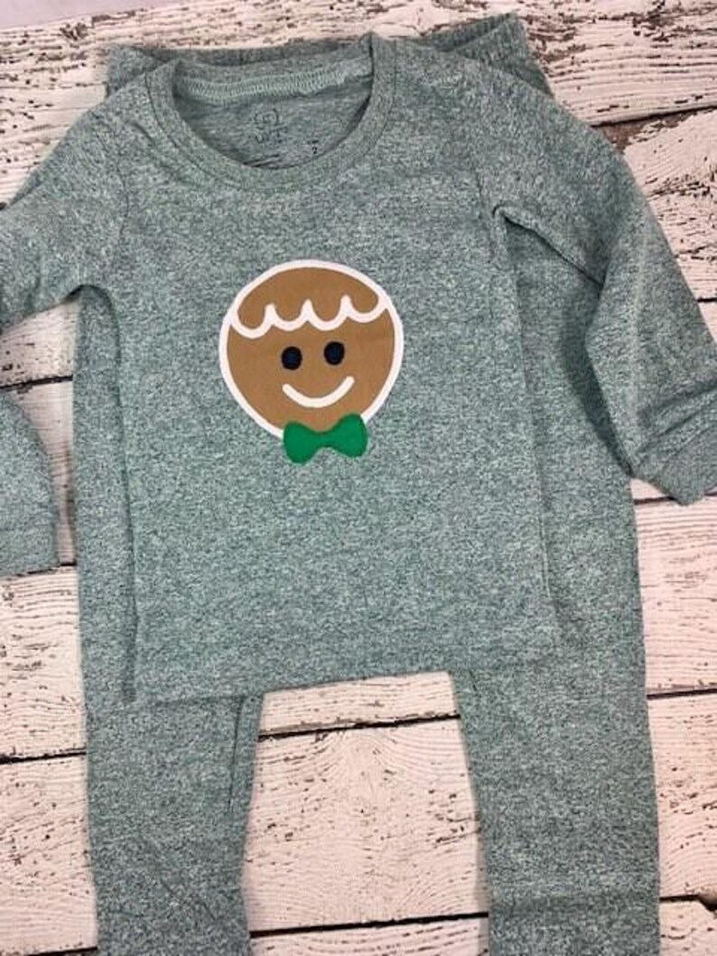 Children's Christmas Pajamas, Holiday Pajamas, Christmas pajama for family, plaid, gingerbread pajama image 9