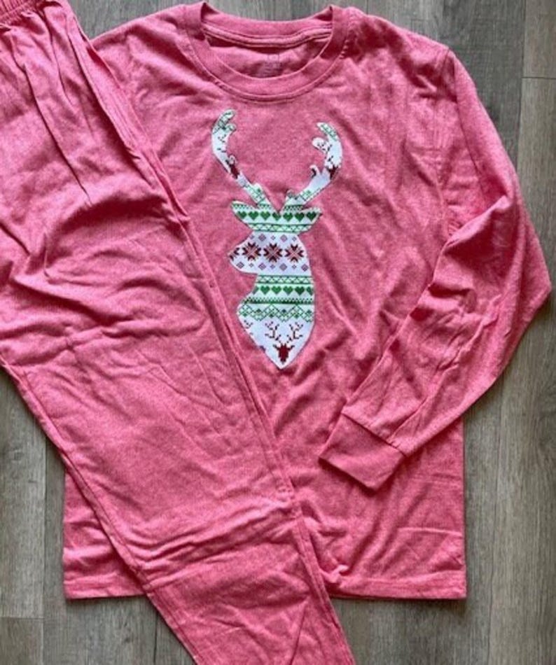 Fair Isle Pajama, Family Christmas pajama, deer pajama, holiday pajama sets, famjam, women's pajama, kids pajama, mens pajama image 1