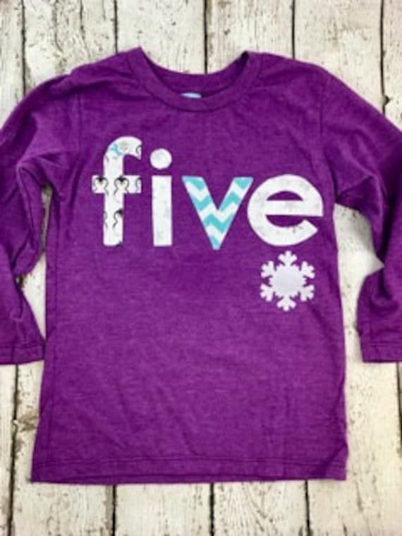snowflake shirt, purple and teal, frozen, winter party, ice skating party, snowflake decor, girls birthday shirt any birthday, long sleeve Il_570xn
