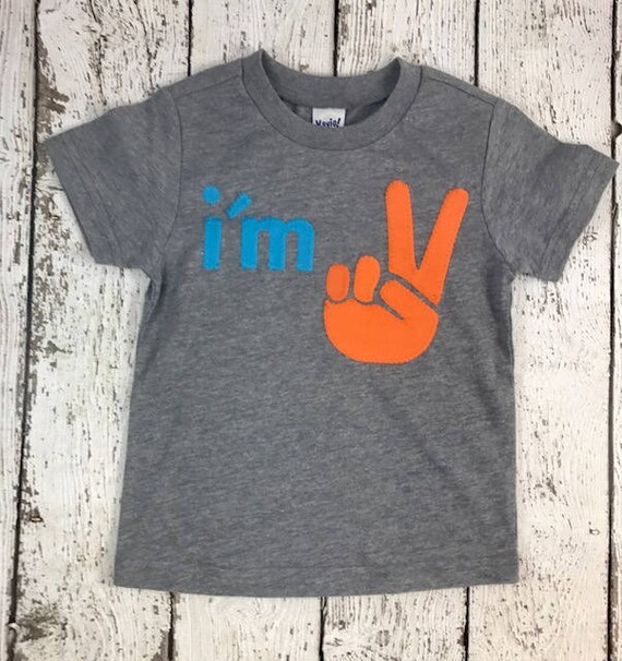 i'm 2 shirt, 2 fingers shirt, peace sign, I'm this many, custom birthday shirt any colors, boys birthday tee, two shirt, second birthday Il_570xn
