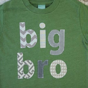 Sibling shirt big bro big brother big little sister tee chevron plaid houndstooth etc construction children&#39;s shirt birth announcement