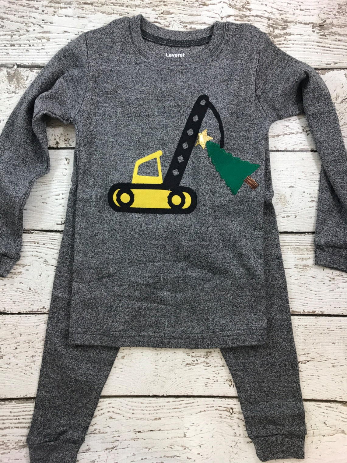 Truck pajama Christmas construction Custom Christmas Etsy