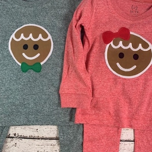 Children's Christmas Pajamas, Holiday Pajamas, Christmas pajama for family, plaid, gingerbread pajama image 1