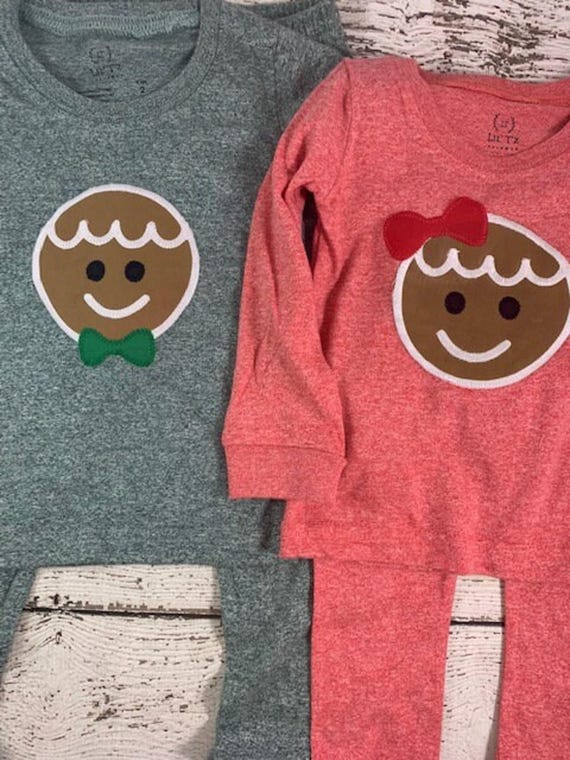Children's Christmas Pajamas, Holiday Pajamas, Christmas pajama for family, plaid, gingerbread pajama