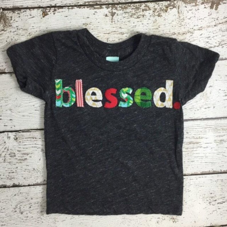 祝福されたシャツ 子供用祝福Tシャツ クリスマスTシャツ 幼児 赤ちゃん プレゼント 大人用Tシャツ 感謝 画像 3