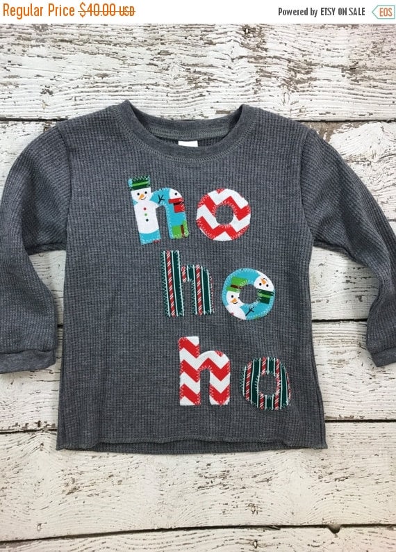 Ready to Ship size 6/12 month, Sale, Christmas shirt Ho ho ho Holiday Shirt, thermal shirt, toddler baby great present snowman, candy cane Il_570xn