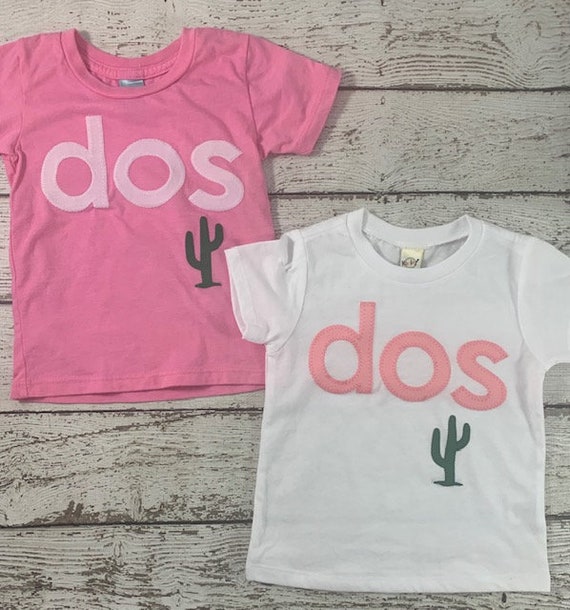 Fiesta party, dos shirt, cactus, Mexican themed party, cinco de mayo party, custom birthday shirt, dos Tee first birthday, children's tee Il_570xn