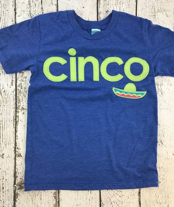 cinco shirt, Spanish birthday shirt, Fiesta party, sombrero, birthday shirt, birthday fiesta, Organic tee, five shirt, children's tee Il_570xn