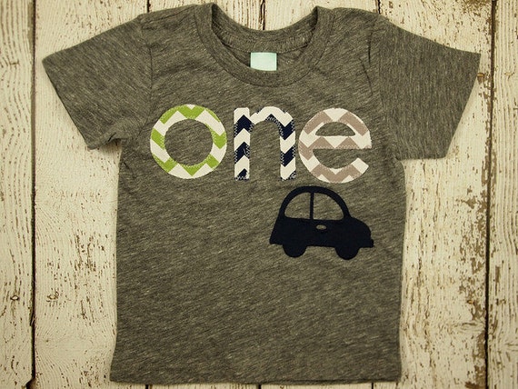 Car Birthday Tee Organic Blend grey Shirt Boys Birthday Shirt little red car chevron Il_570xn