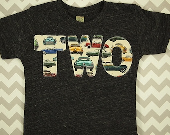 Vintage car shirt Birthday Shirt Organic Blend Black Shirt Car party boys birthday shirt