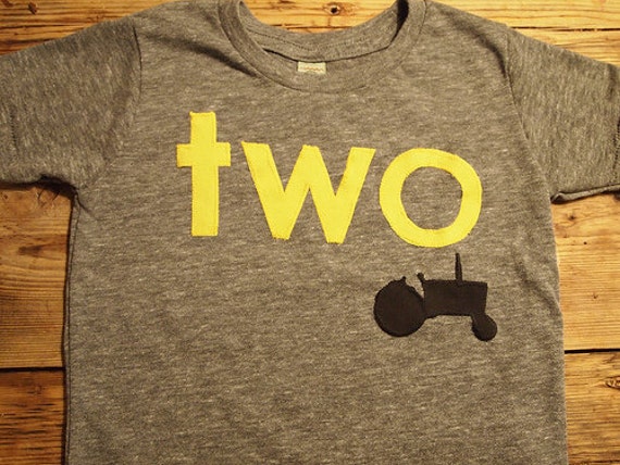 Tractor shirt perfect for farm truck or tractor party boys birthday shirt custom organic blend yellow black Il_570xn