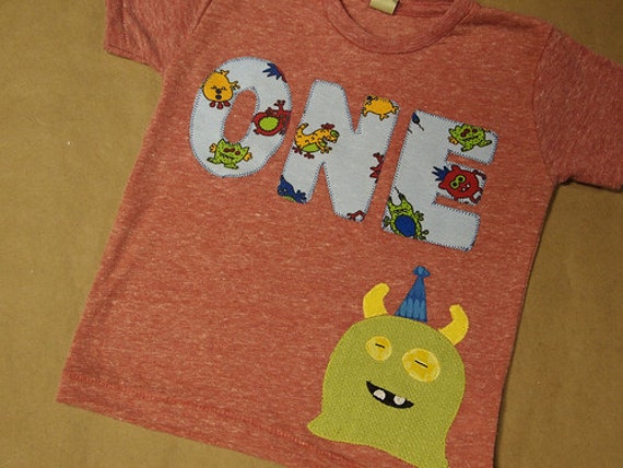 Monster Shirt Birthday Tee Monster Applique Organic Blend Black Tee Il_570xn