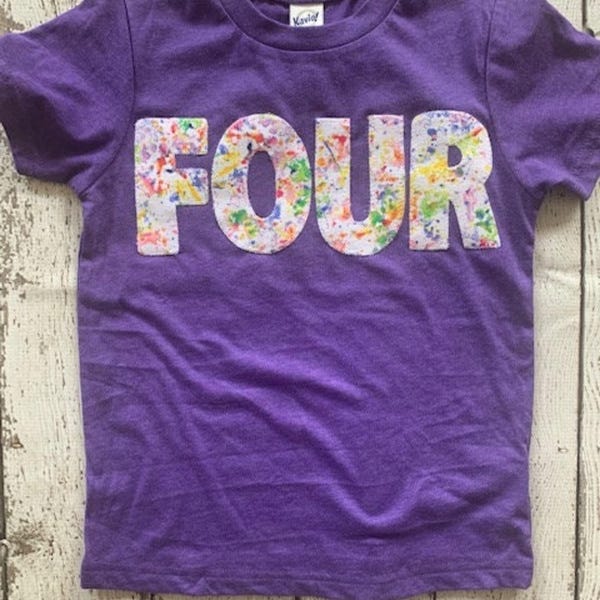 Girls birthday shirt, Paint party, splatter paint shirt, paint party invitation, paint party favors, art party, Birthday Tee, kids birthday
