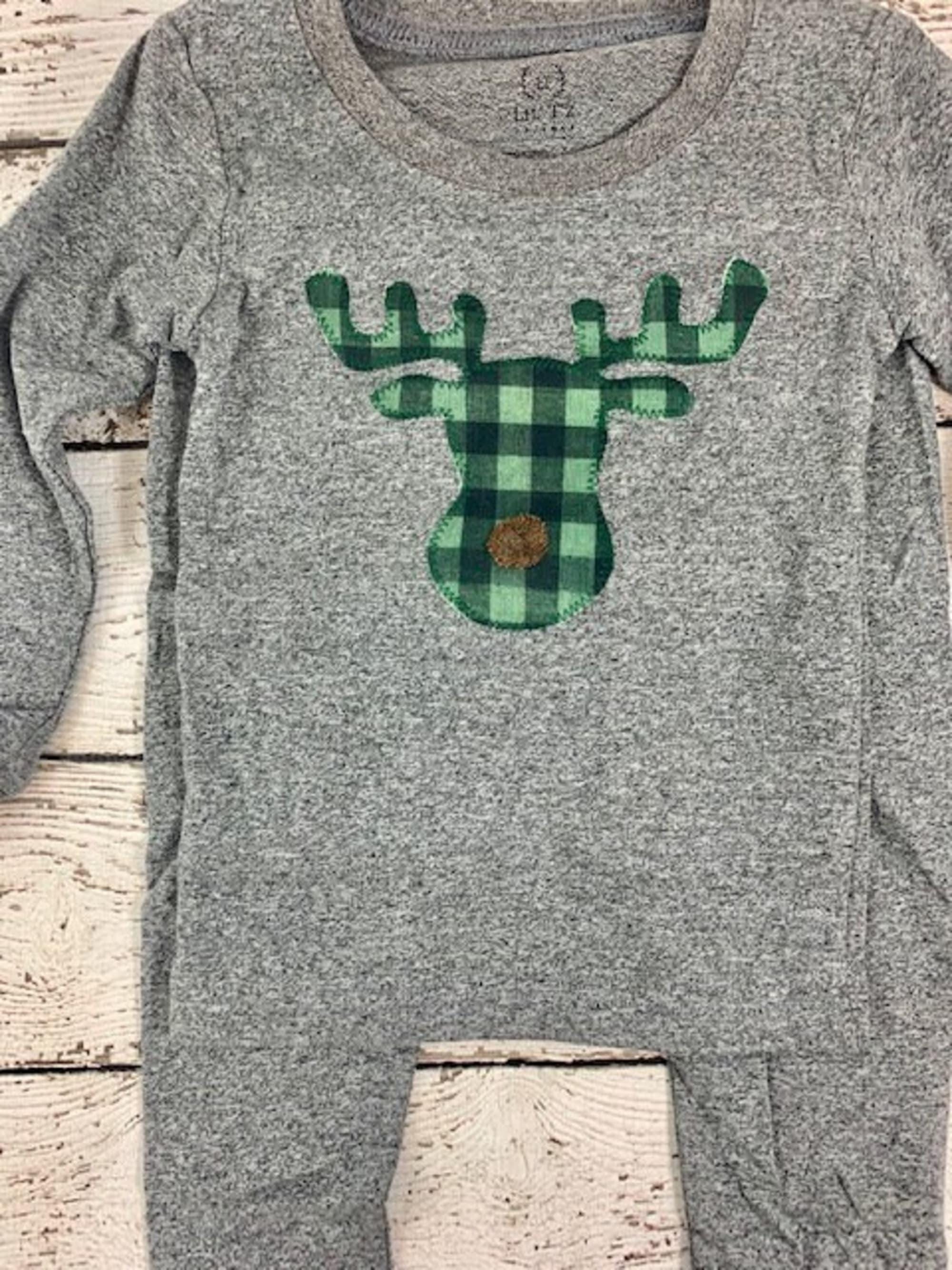 Buffalo Plaid Moose Pajamas for whole family, Family Christmas Pajamas, Custom Christmas Pajamas, Holiday Pajamas, Christmas pj for family