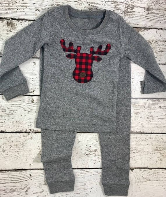 Buffalo Plaid Moose Pajamas for Whole Family, Family Christmas