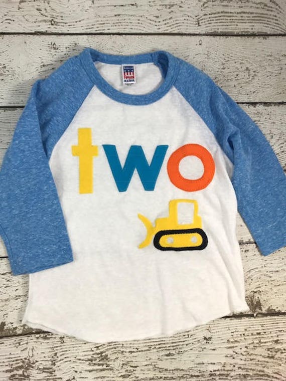 Construction party, construction shirt, bulldozer shirt, raglan shirt, construction truck theme birthday party boys birthday shirt Il_570xn