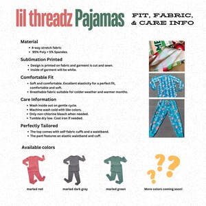 Children's Christmas Pajamas, Holiday Pajamas, Christmas pajama for family, plaid, gingerbread pajama image 2