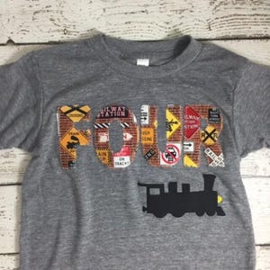 Train Shirt, train birthday, train party, train decor, train invite, steam train, Organic Tee, Boys Birthday, Train T-shirt, choo choo image 2